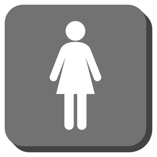 Vrouw afgeronde vierkante Vector Icon — Stockvector