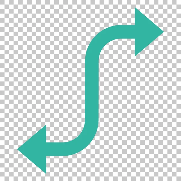 Icône vectorielle de flèche de courbure opposée — Image vectorielle