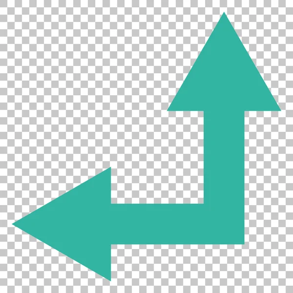Flecha de bifurcación izquierda hacia arriba icono del vector — Vector de stock