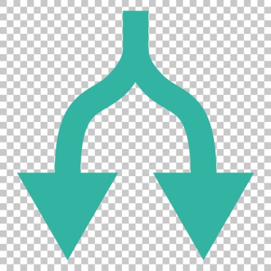 Vektör simgesi aşağı okları bölme