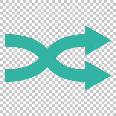 Shuffle okları doğru vektör simgesi