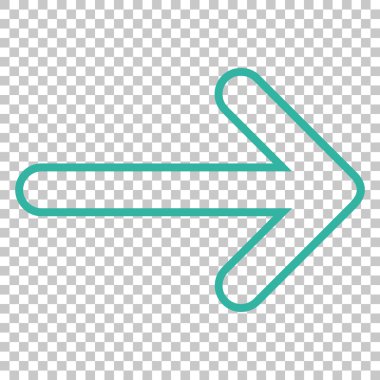 Yuvarlak ok doğru vektör simgesi