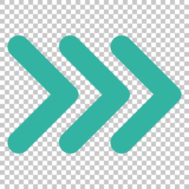 Üçlü ok ucu doğru vektör simgesi