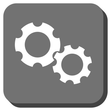 Gears'ı yuvarlak kare vektör simgesi