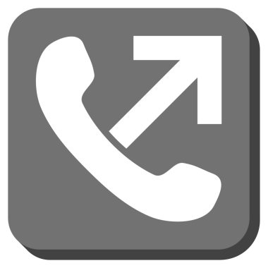 Çağrı giden yuvarlak kare vektör simgesi