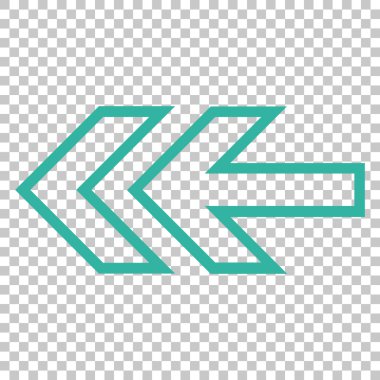 Yön sol vektör simgesi