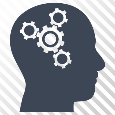 Beyin mekanik vektör simgesi