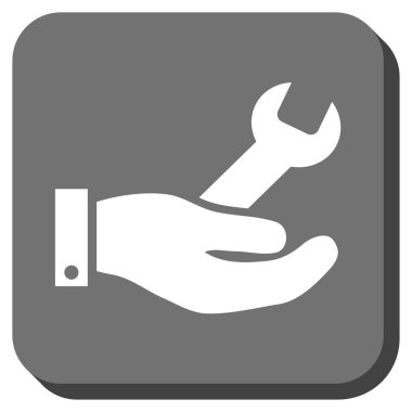 Hizmet yuvarlak kare vektör simge onarmak