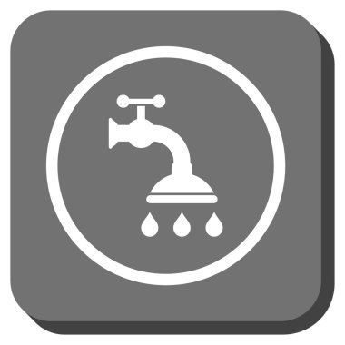 Duş musluk yuvarlak kare vektör simgesi