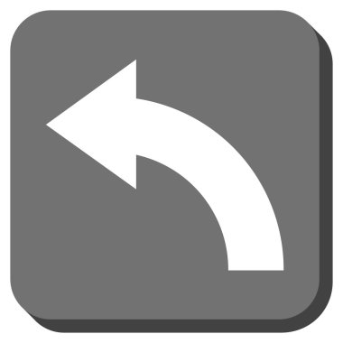 Sola Döndür yuvarlak kare vektör simgesi