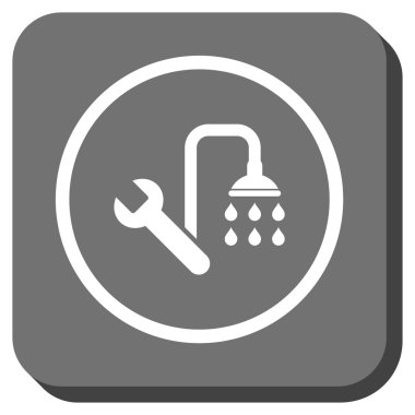 Sıhhi tesisat yuvarlak kare vektör simgesi