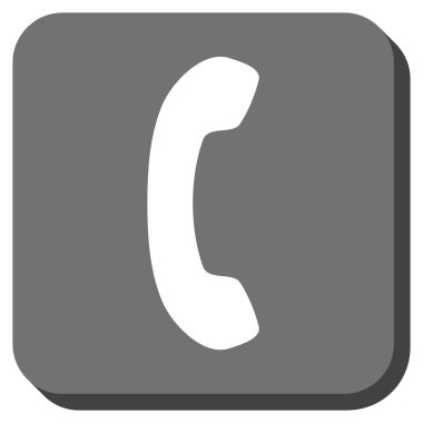 Telefon alıcı yuvarlak kare vektör simgesi
