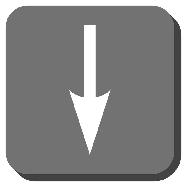 Flecha aguda hacia abajo redondeado cuadrado Vector icono — Archivo Imágenes Vectoriales