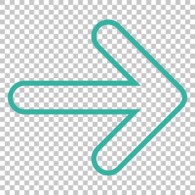 Yuvarlak ok doğru vektör simgesi