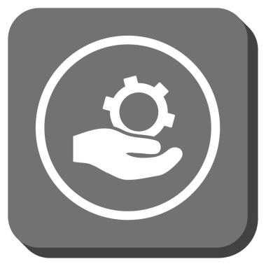 Mühendislik hizmeti yuvarlak kare vektör simgesi