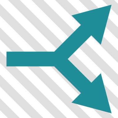 Bifurkasyon ok doğru vektör simgesi