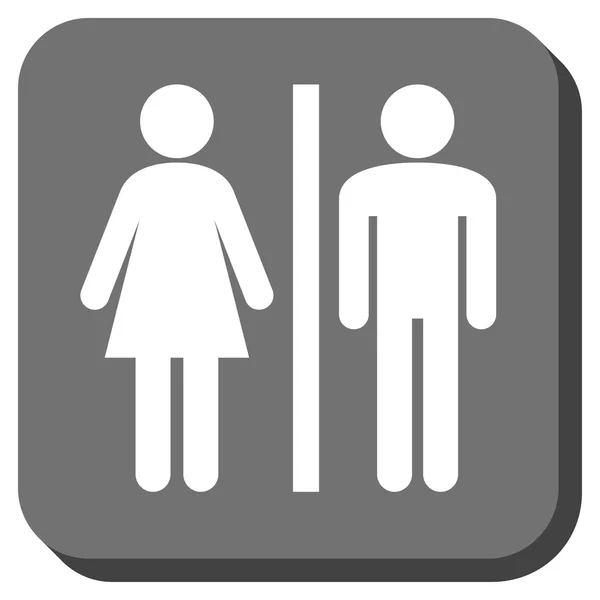 WC personen afgerond vierkant Vector Icon — Stockvector