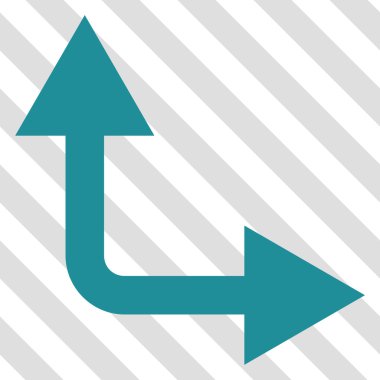 Bifurkasyon ok sağa yukarı vektör simgesi