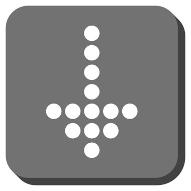 Yuvarlatılmış Kare vektör simgesi aşağı noktalı ok