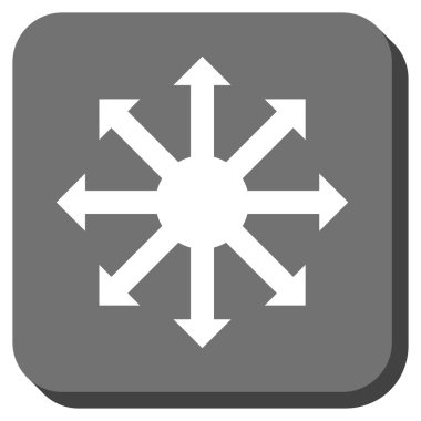 Radyal okları yuvarlak kare vektör simgesi