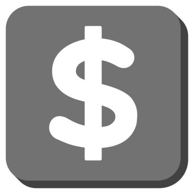 Doları yuvarlatılmış kare vektör simgesi