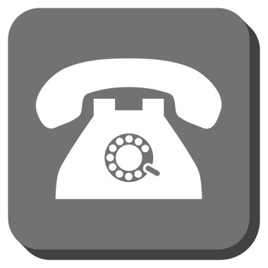 Nabız telefon yuvarlak kare vektör simgesi