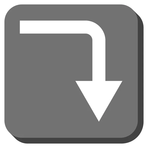 Turn Down afgeronde vierkante Vector Icon — Stockvector