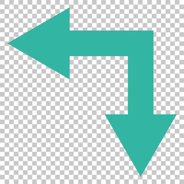 Bifurkation pil vänster ner vektor symbol — Stock vektor