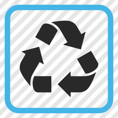 Geri dönüşüm vektör simgesi bir çerçeve içinde