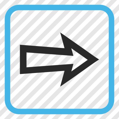 Ok sağ vektör simgesi bir çerçeve içinde