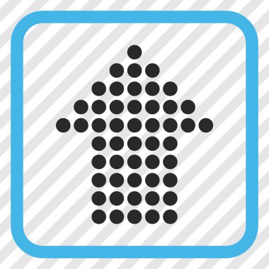 Vektör simgesi bir çerçeve içinde yukarı noktalı ok