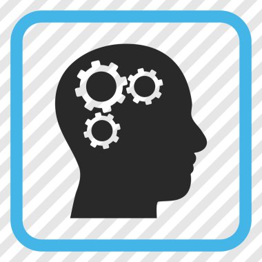 Beyin Gears vektör simgesi bir çerçeve içinde