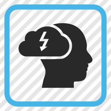 Beyin fırtınası vektör simgesi bir çerçeve içinde