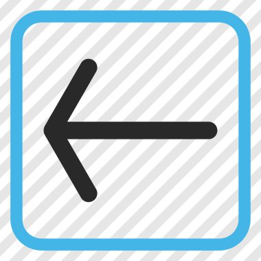 Ok sol vektör simgesi bir çerçeve içinde