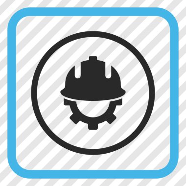 Geliştirme kask vektör simgesi bir çerçeve içinde