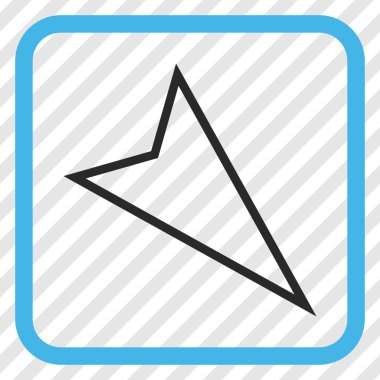 İşaretçi vektör simgesi bir çerçeve içinde aşağı