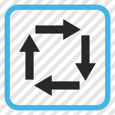 Dolaşım oklar bir çerçeve içinde simge vektör