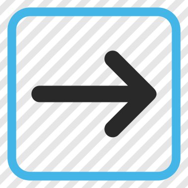 Ok sağ vektör simgesi bir çerçeve içinde