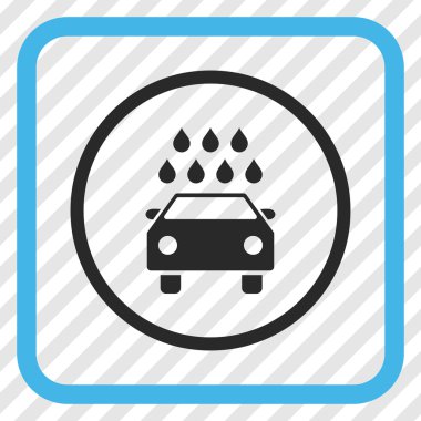 Araba duş vektör simgesi bir çerçeve içinde