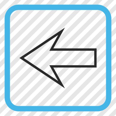 Ok sol vektör simgesi bir çerçeve içinde