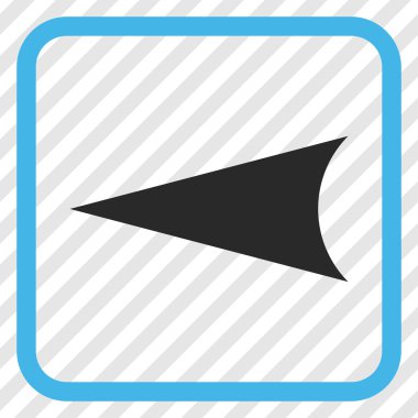 Ok ucu sol vektör simgesi bir çerçeve içinde