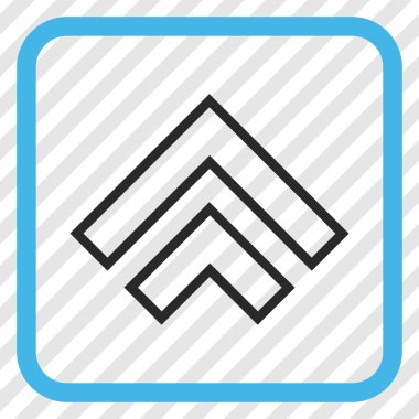 Yön yukarı vektör simgesi bir çerçeve içinde