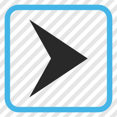 Ok ucu doğru vektör simgesi bir çerçeve içinde