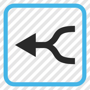 Ok sol vektör simgesi bir çerçeve içinde birleştirmek