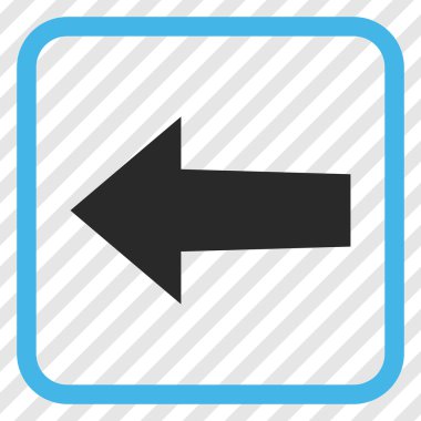 Ok sol vektör simgesi bir çerçeve içinde