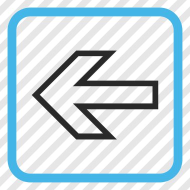 Ok sol vektör simgesi bir çerçeve içinde