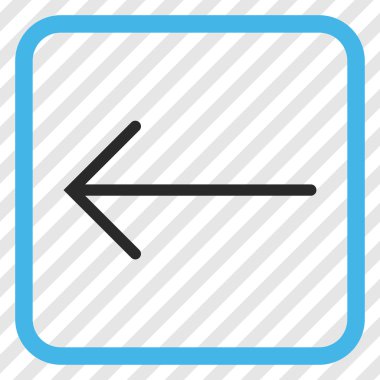 Ok sol vektör simgesi bir çerçeve içinde