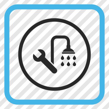 Sıhhi tesisat vektör simgesi bir çerçeve içinde