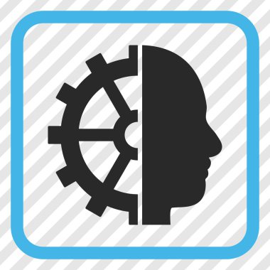 Cyborg dişli vektör simgesi bir çerçeve içinde