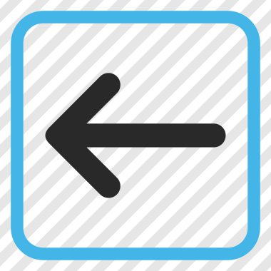 Ok sol vektör simgesi bir çerçeve içinde